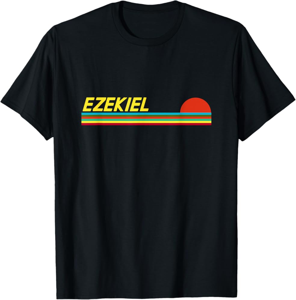 Amazon.com: Ezekiel First Name Logo Retro Sunset Surfer Style
